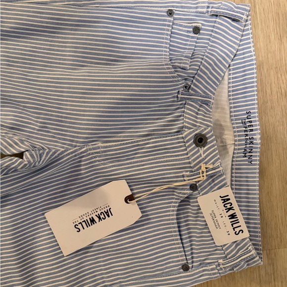 Jack Wills Blue Striped Skinny Women's Jeans - Picture 2 of 3